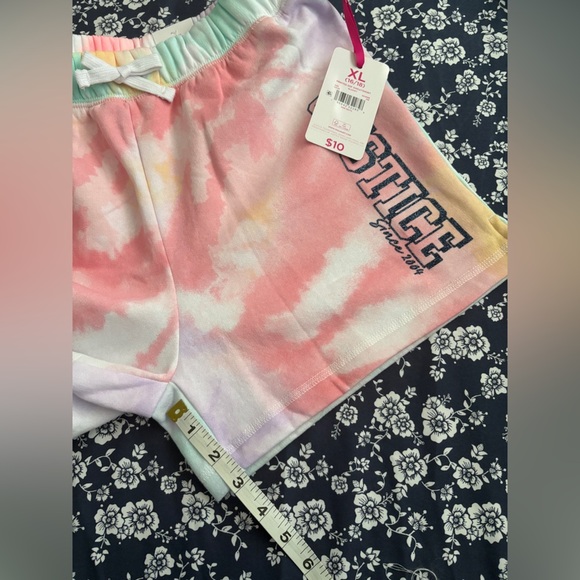 Justice Tie-Dye and Blue Kids Shorts - Picture 14 of 14